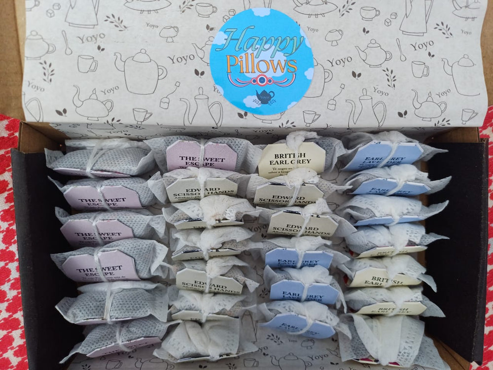 Caja festiva 18era "Happy Pillows" de 20 y 40 saquitos.
